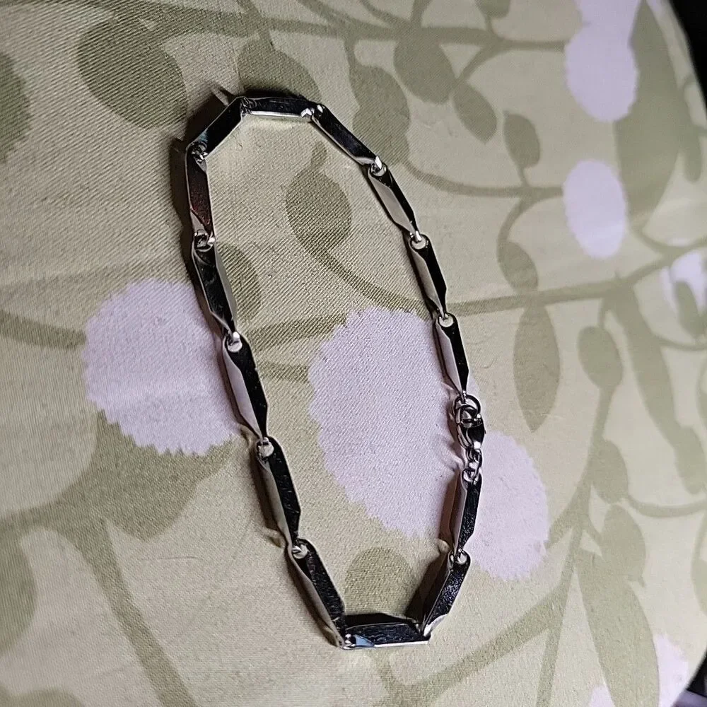 Men's Bracelet Silver Trendy Modern Rice Chain